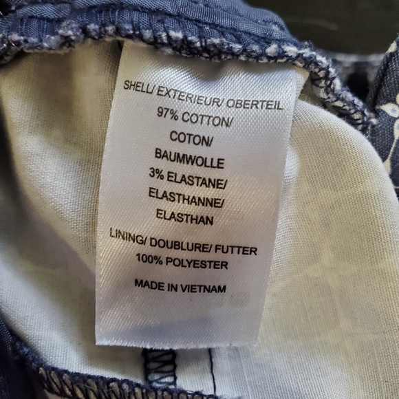 Adrianna Papell Navy Blue and White Ankle Pants 👖 SZ 12. 🆕 - Picture 5 of 5